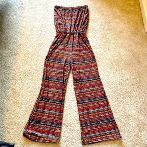 EXIST Strapless Striped Stretch Jumpsuit—SZ. Sm